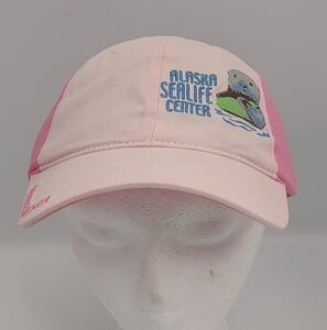Seward Alaska Sealife Center Pink Cap Adult Adjustable Loop Close Otter NWOT